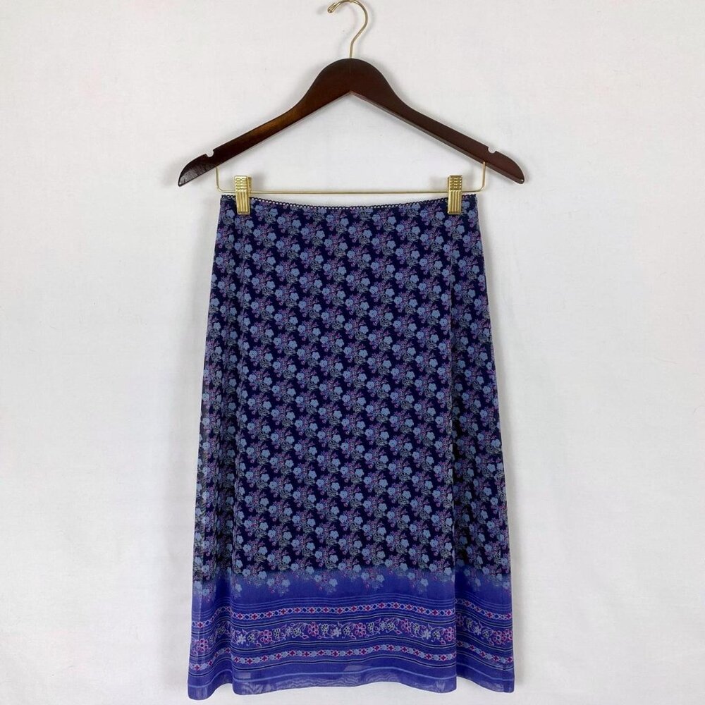 Express Women's Purple and Blue Skirt